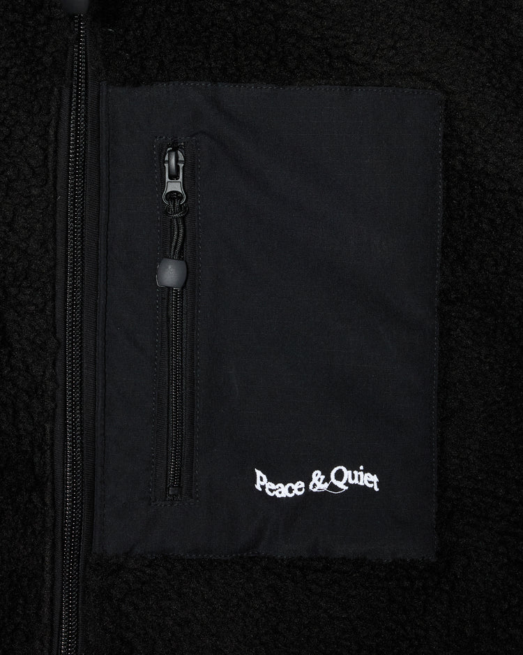 Wordmark Sherpa Vest - Black