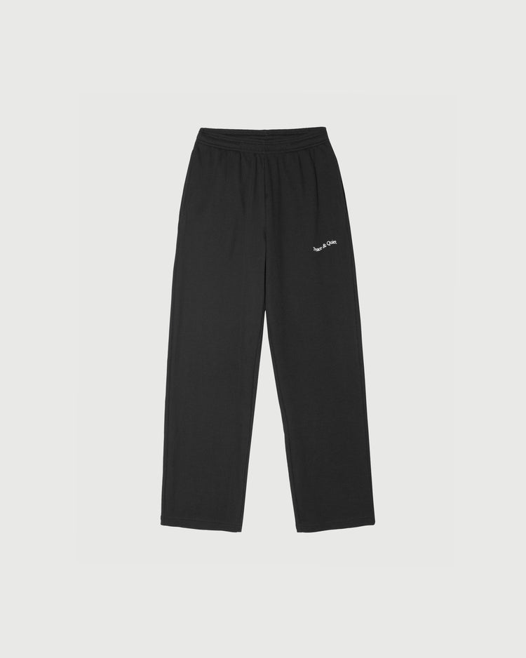 Wordmark Waffle Pants - Black