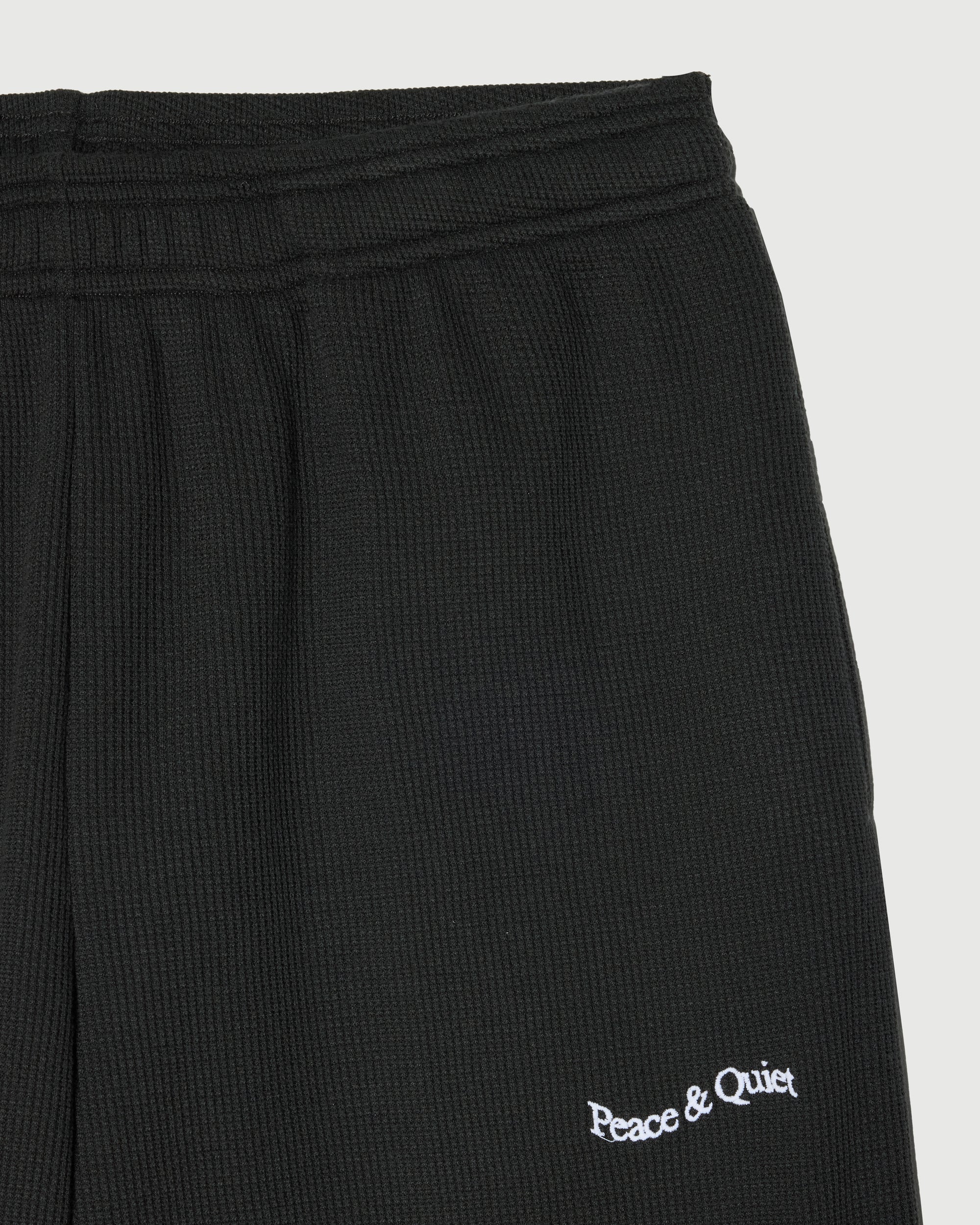 Wordmark Waffle Pants - Black
