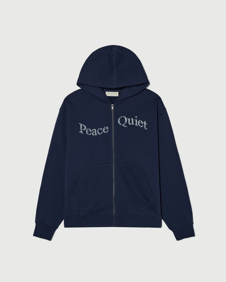 Stencil Zip Up Hoodie - Navy