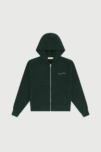 Wordmark Zip Up Hoodie - Forest — Museum of Peace & Quiet