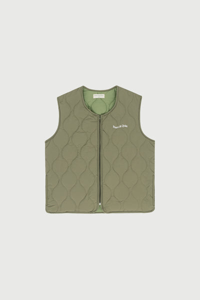 トップス AFB PEACE VEST JP THE WAVY Wordmark Vest - Olive — Museum of Peace & Quiet