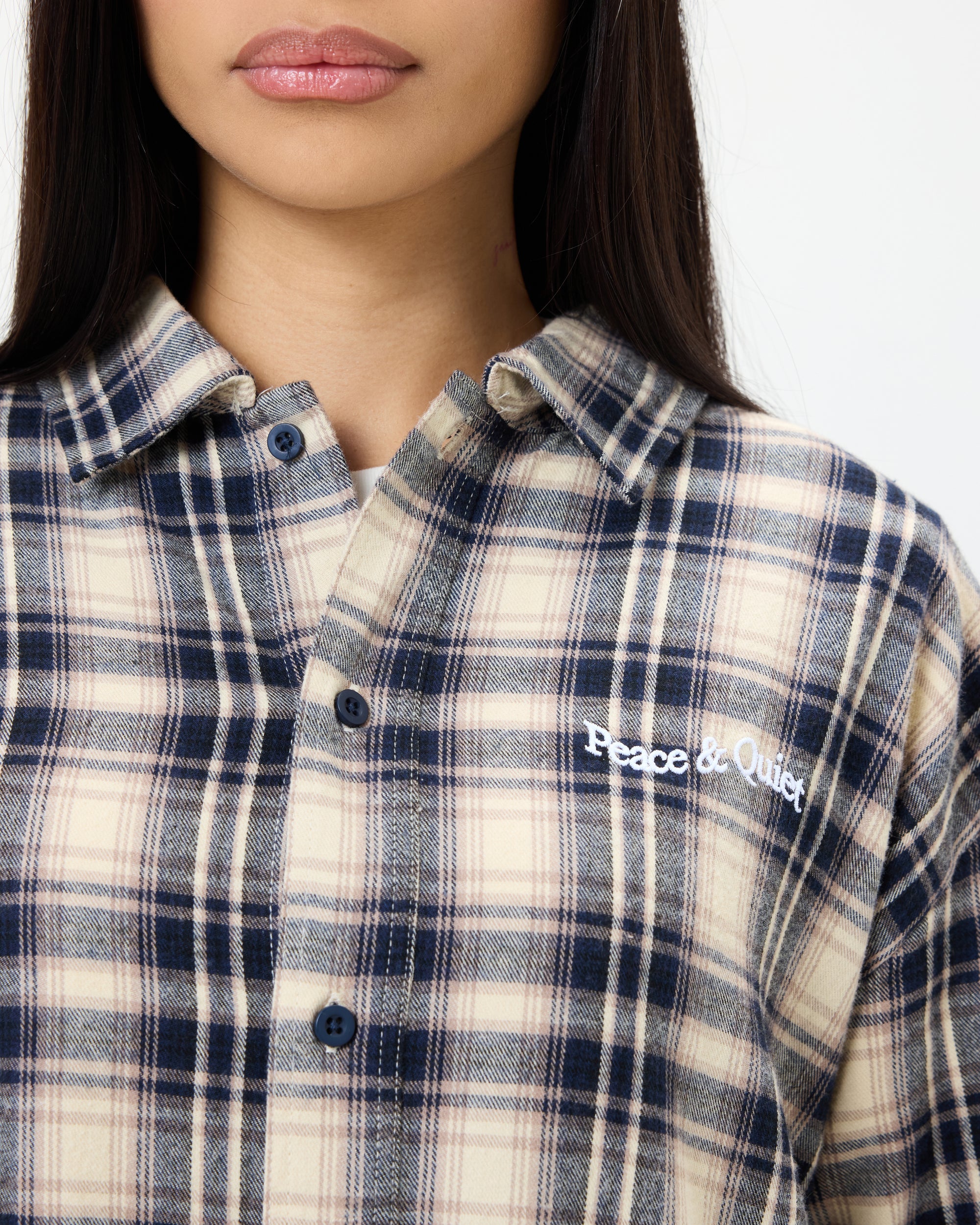 Wordmark Button Up - Navy