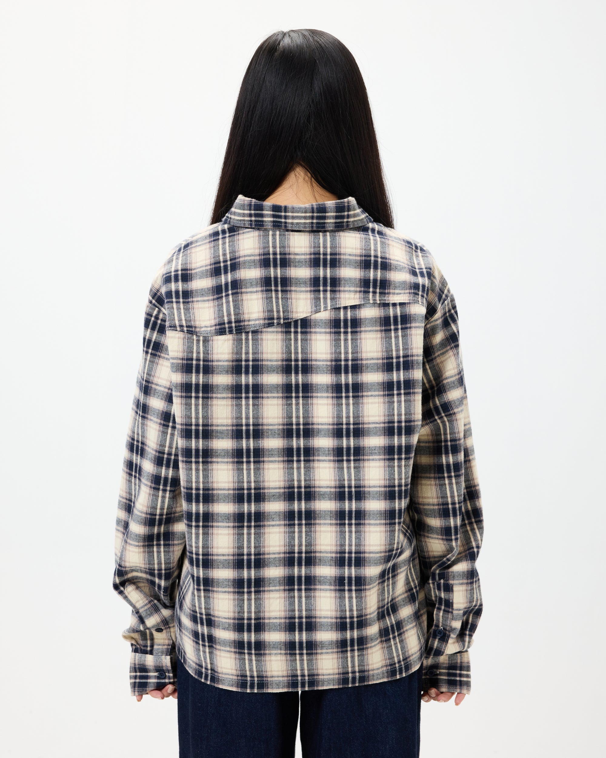 Wordmark Button Up - Navy