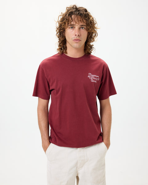 Scribble Tee - Burgandy — Museum of Peace & Quiet