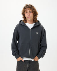 Wordmark Zip Up Hoodie - Black