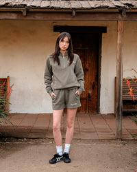 Wordmark Quarter Zip Up - Olive